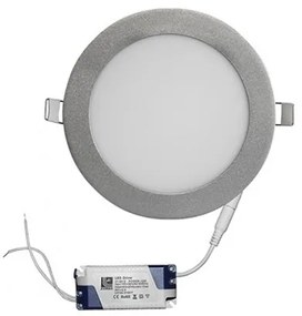 Φωτιστικό PL Χωνευτό 12W SMD Slim Ασημί 3000Κ 21-0121600 Lumen 21-0121600 Ασημί