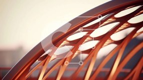 Intra Συλλεκτικό Ξύλινο Παζλ Plywood 4mm - Κοντινή όψη της πορτοκαλί μεταλλικής δομής Σε Ξύλινο Κουτί - Διαστάσεις: 10x10 cm – 25 κομμάτια