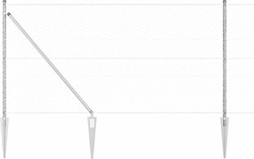 vidaXL Στύλος Περιφράξεων Ασημί 50 x 1 μ (36 μμ πλέγμα) Ατσάλι