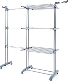 Πτυσσόμενη κάθετη επεκτάσιμη απλώστρα με ρόδες Dolver XL InnovaGoods 30 ράβδοι