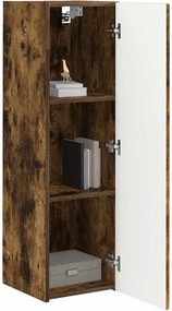 vidaXL Ντουλάπι Τηλεόρασης Τοίχου Επιτοίχιο 2 pcs Καπνιστό Δρύς