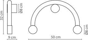 Απλίκα Τοίχου Rigoberta Wall Direct Curved 2xG9 Χρυσό με Αλάβαστρο