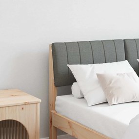 vidaXL Ταπετσαρισμένο κεφαλάρι Σκούρο Γκρι 120 cm Στερεά ξυλεία πεύκου