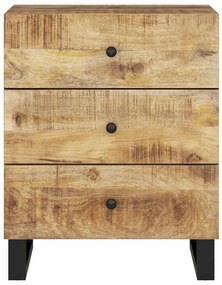 vidaXL Κομοδίνο 50x33x62 εκ. Μασίφ Ξύλο Μάνγκο &amp; Επεξεργασμένο Ξύλο
