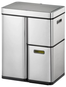 EKO Κάδος με Αισθητήρα Mirage Plus Ματ Ασημί 1x30 Λίτρα + 2x15 Λίτρα