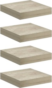 vidaXL Ράφια Τοίχου 4 τεμ. Χρώμα Δρυός 23x23,5x3,8 εκ. MDF