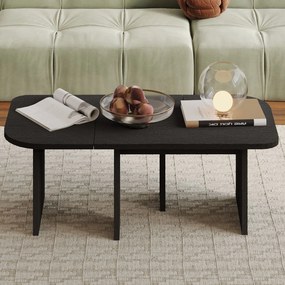 Σετ Τραπεζιών Σαλονιού Μαύρο ETRERA 90x45x35