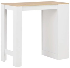 Τραπέζι Μπαρ με Ράφι Λευκό 110 x 50 x 103 εκ. - Λευκό
