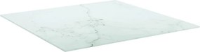 vidaXL Επιφάνεια Τραπεζιού Λευκή 70x70εκ 6χιλ Ψημ. Γυαλί Μαρμ. Σχέδιο