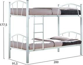 ΚΟΥΚΕΤΑ ΚΡΕΒΑΤΙ ΜΕΤΑΛΛΙΚΗ FLOOR HM328.02 ΛΕΥΚΗ 90Χ190 εκ.