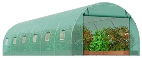 VEVOR Walk-in Tunnel Greenhouse 29.2x9.7x6.5ft Galvanized Frame PE Cover Green