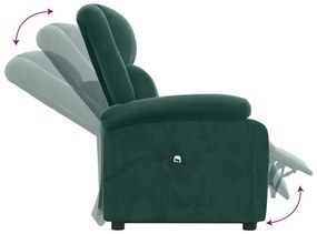 vidaXL Πολυθρόνα με Ανύψωση Πράσινη Υφασμάτινη