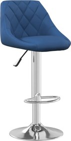 vidaXL Σκαμπό Μπαρ Μπλε Βελούδινο