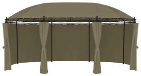 Κιόσκι με Κουρτίνες Taupe 520 x 349 x 255 εκ. 180 γρ./μ² - Μπεζ-Γκρι