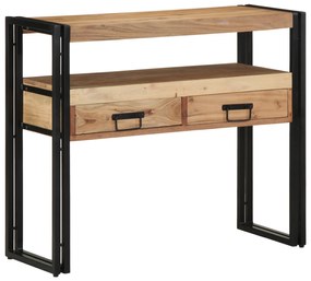 vidaXL Κονσόλα Μαύρη 90x33x75 εκ Μασίφ ξύλο ακακίας και Μέταλλο