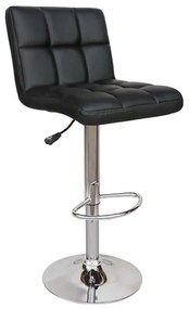 Σκαμπό  BAR 40  Μαύρο Δερματίνη 43X52X62-82/90-110εκ. (Σετ 2 ΤΕΜ)
