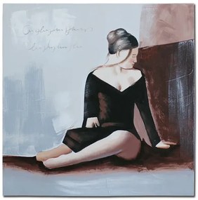 MarHome ΠΙΝΑΚΑΣ ΚΑΜΒΑΣ ΓΥΝΑΙΚΑ ΜΑΥΡΟ ΦΟΥΣΤΑΝΙ 80x80cm. 6/ΚΙΒ  16-17441
