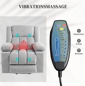 Ηλεκτρική πολυθρόνα ανύψωσης, Μαλακό ύφασμα σαν βελούδο, θύρες USB