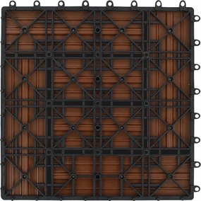 vidaXL Πλάκα Κατασκευής 11 pcs Καφέ 30 x 30 cm WPC