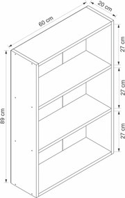 Βιβλιοθήκη Λευκό AFRULUS 60x20x89