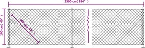vidaXL Συρματόπλεγμα Περίφραξης Πράσινο 1x25 μ. με Βάσεις Φλάντζα