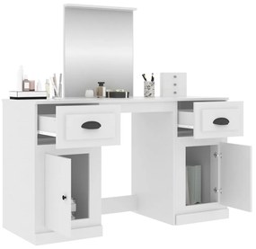 vidaXL Μπουντουάρ με Καθρέφτη Λευκό 130 x 50 x 132,5 εκ.