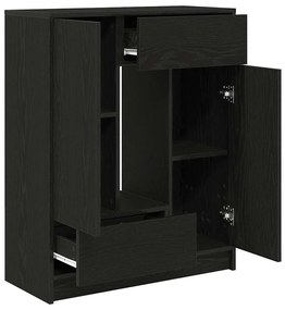 Συρταριέρα με Συρτάρια και Πόρτες Μαύρη βελανιδιά 73x31x90 εκ 861851