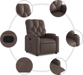 vidaXL Πολυθρόνα Ανακλινόμενη Καφέ από Συνθετικό Δέρμα