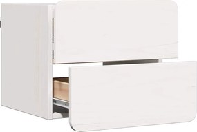 vidaXL Κομοδίνο 2 pcs Λευκό 39 x 34 x 33 εκ. Μασίφ ξύλο πεύκου