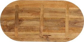vidaXL Επιφάνεια Τραπεζιού Οβάλ 120x60x2,5 εκ. Μασίφ Ξύλο Μάνγκο