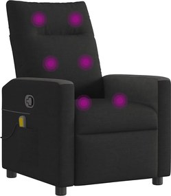 vidaXL Πολυθρόνα Μασάζ Ανακλινόμενη Μαύρη Υφασμάτινη