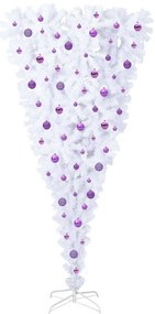 vidaXL Τεχνητό Χριστουγεννιάτικο Δέντρο Λευκό 210 cm PVC και Χάλυβας