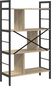 vidaXL Ράφι Βιβλίων Δρύς Sonoma 75 x 30 x 123,5 εκ. Επεξεργασμένο ξύλο