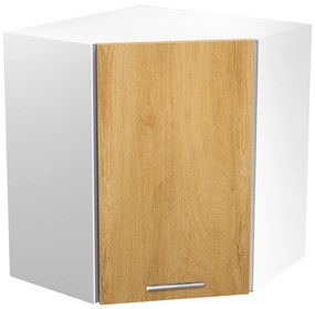 VENTO GN-60/72 corner top cabinet, color: white / honey oak DIOMMI V-UA-VENTO-GN-60/72-D.MIODOWY