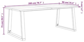 ΤΡΑΠΕΖΑΡΙΑ ΜΕ ΦΥΣΙΚΟ ΠΕΡΙΓΡΑΜΜΑ 200X90X75 ΕΚ ΜΑΣΙΦ ΞΥΛΟ ΑΚΑΚΙΑΣ 353292