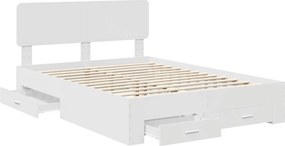 vidaXL Σκελετός Κρεβατιού Λευκό 160 x 200 cm Επεξεργασμένο Ξύλο