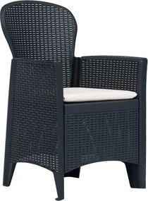 vidaXL Σετ Επίπλων Bistro 3 τεμ. Ανθρακί με Όψη Ρατάν Πλαστικό