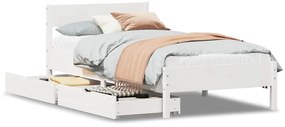 vidaXL Σκελετός Κρεβ. Χωρίς Στρώμα Λευκό 90x190 εκ Μασίφ Πεύκο
