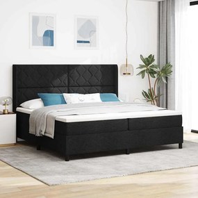 vidaXL Κρεβάτι με Ελατήρια και Στρώμα & LED Μαύρο 200x200 cm με Ύφασμα
