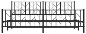 vidaXL Πλαίσιο Κρεβατιού με Κεφαλάρι&Ποδαρικό Μαύρο 200x200εκ. Μέταλλο