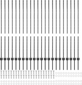 vidaXL Ενσωματωμένος Πόλος Φράχτη 22 pcs Γκρι 180 cm