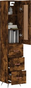 vidaXL Ντουλάπι Καπνιστή δρυς 34,5x34x180 εκ. από Επεξεργασμένο Ξύλο
