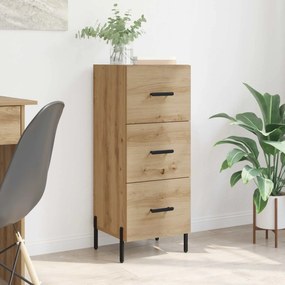 vidaXL Πλαϊνό γραφείο με συρτάρι artisan δρυς 34 x 34.5 x 90 εκ