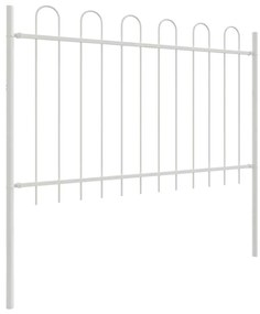 vidaXL Λευκός Φράχτης Κήπου με Ύψος, 5,1x1 μ, Από Χάλυβα