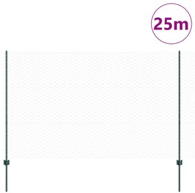 vidaXL Σετ Φράχτη  Σετ 2 Πράσινο Μέταλλο 25 x 1.5 μ Φράχτης Κήπου