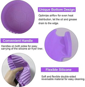 Σετ 6 Τμχ. Φόρμα Σιλικόνης για Φριτέζα Αέρος - Μωβ