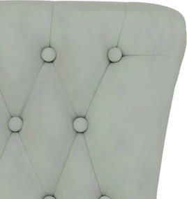 vidaXL Πολυθρόνα με Ψηλή Πλάτη/Σχεδιασμός με Κουμπιά Αν.Γκρι Βελούδινη