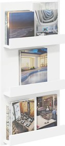 vidaXL Ράφι Περιοδικών Λευκό 51 x 11 x 102 εκ Επεξεργασμένο Ξύλο