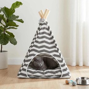 vidaXL Teepee για κατοικίδια με μαξιλάρι 40 x 40 x 50 cm Πολυεστέρας
