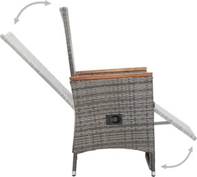 vidaXL Σετ Τραπεζαρίας Κήπου 5 Τεμαχίων Γκρι